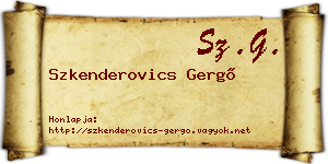 Szkenderovics Gergő névjegykártya